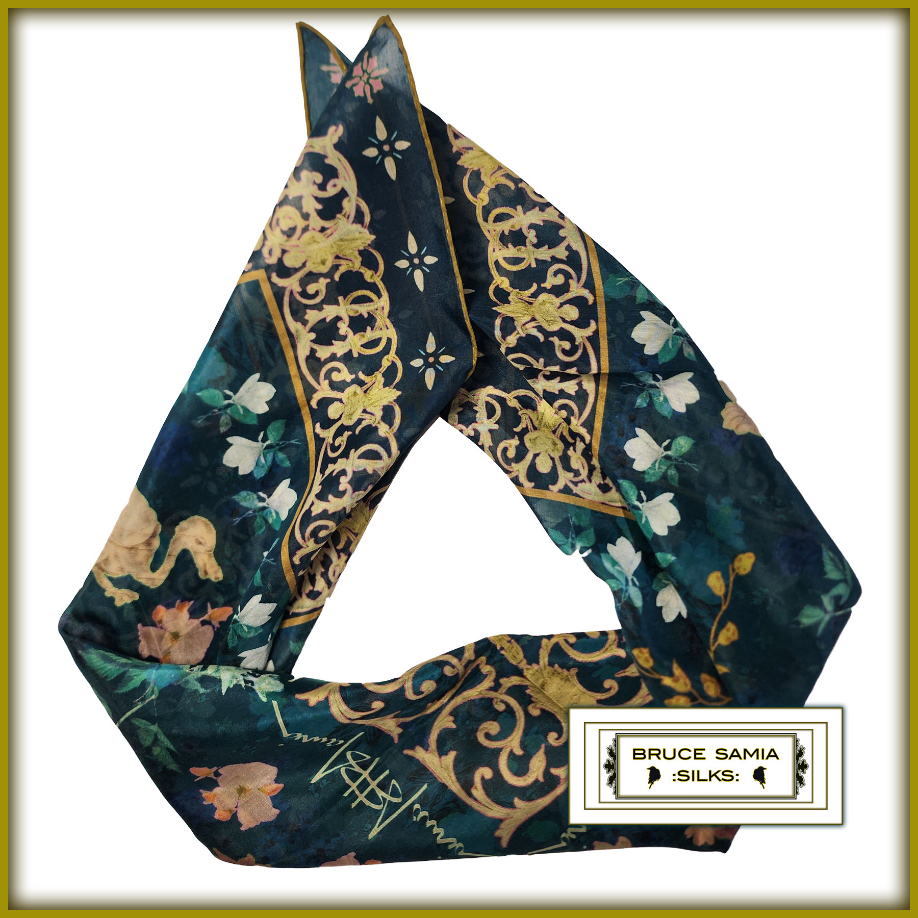The Virginia Robinson Edition - Deep Teal-Gold - Bandana - NEW! - Image 3
