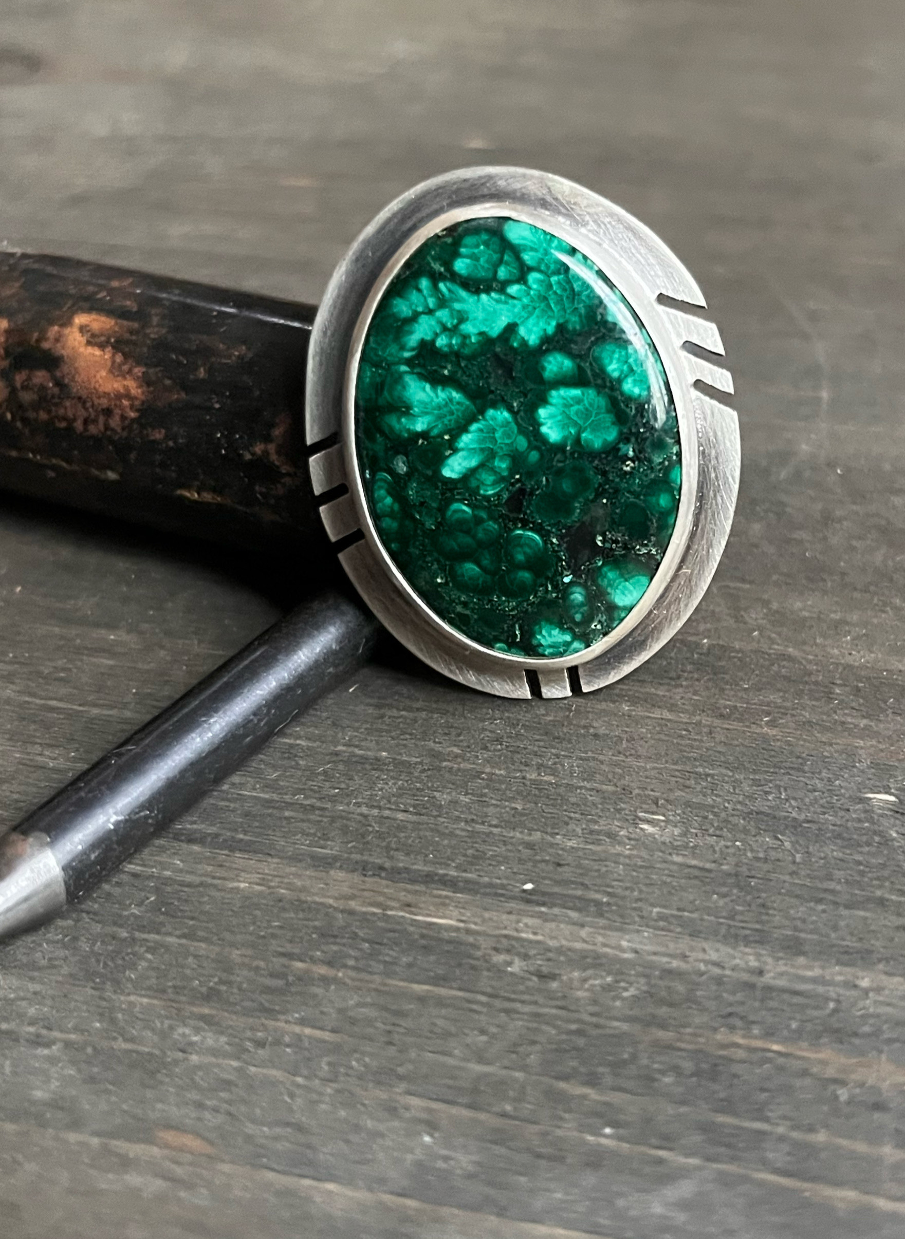 Sterling Silver Malachite Ring - Image 2