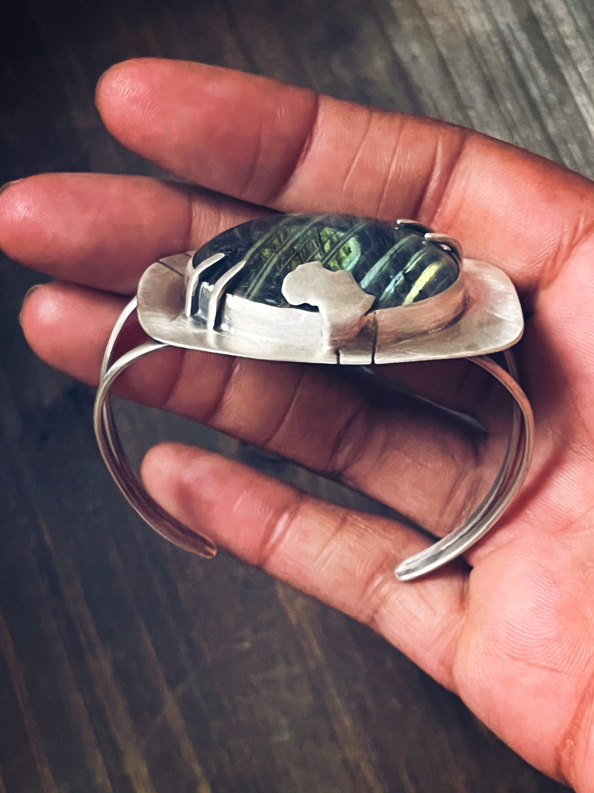 Sterling silver labradorite bracelet - Image 4