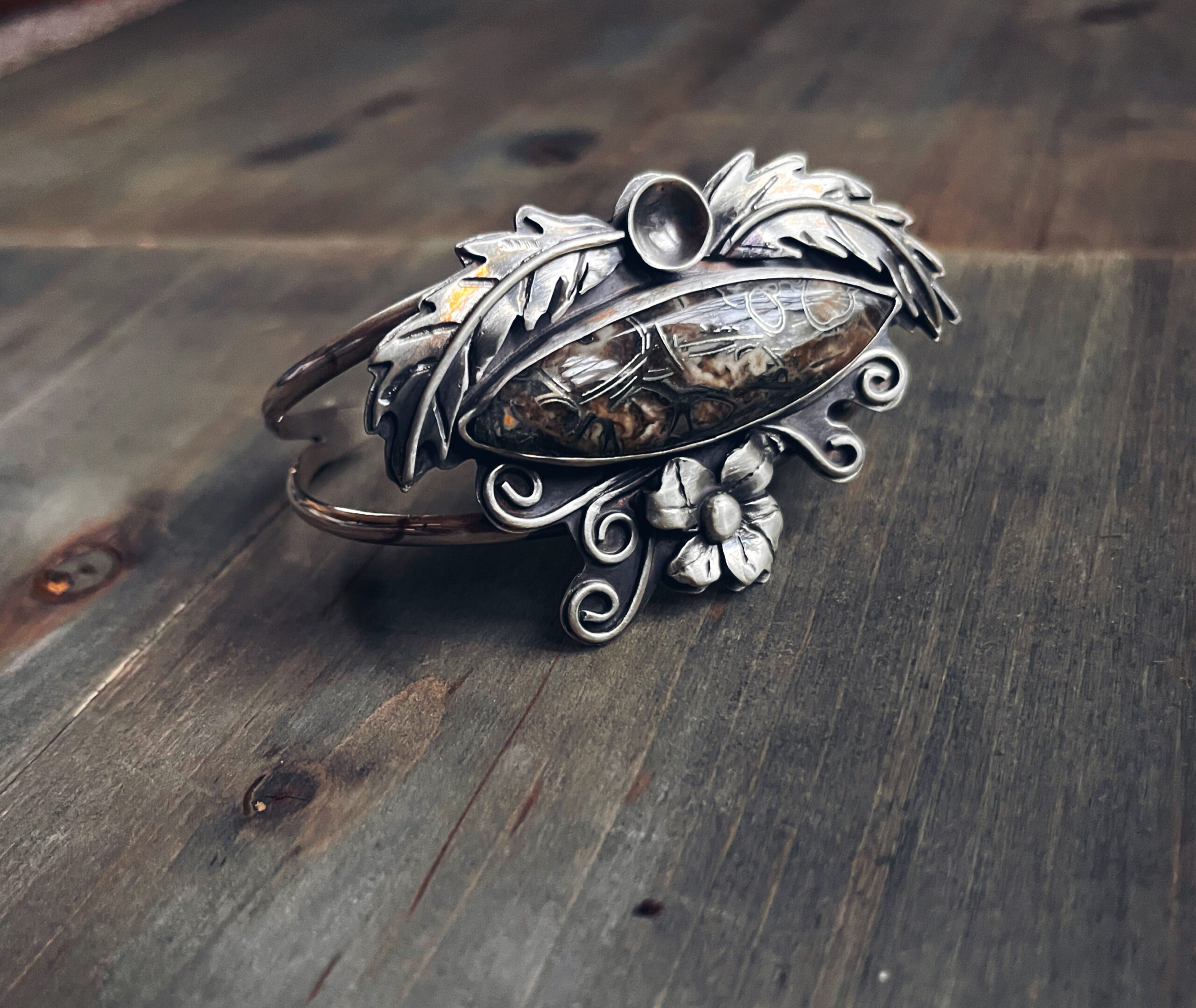 Sterling Silver Bracelet with Russian Pyritized Ammonite - Image 3