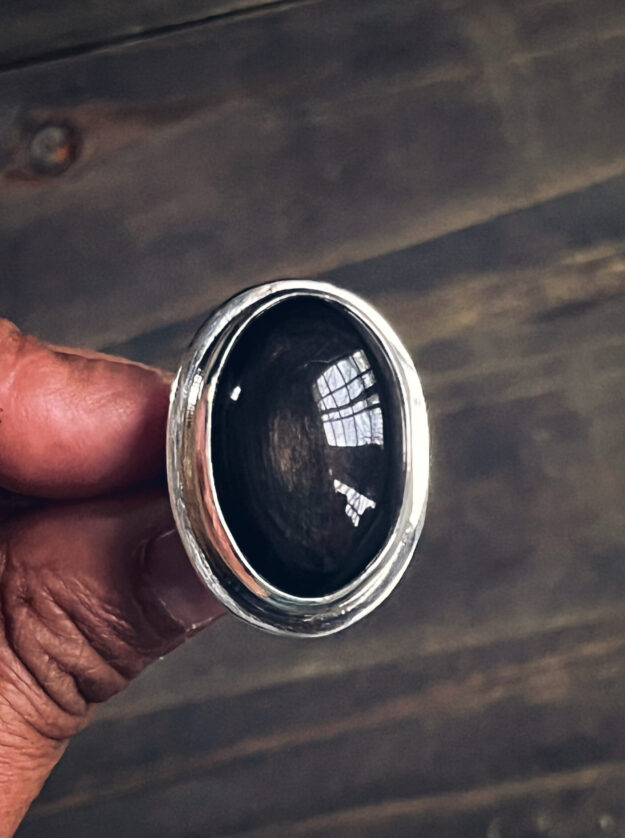 Obsidian Sterling Silver Ring
