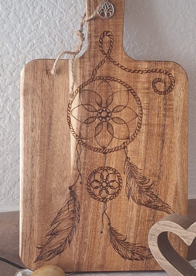 Acacia dreamcatcher cutting board