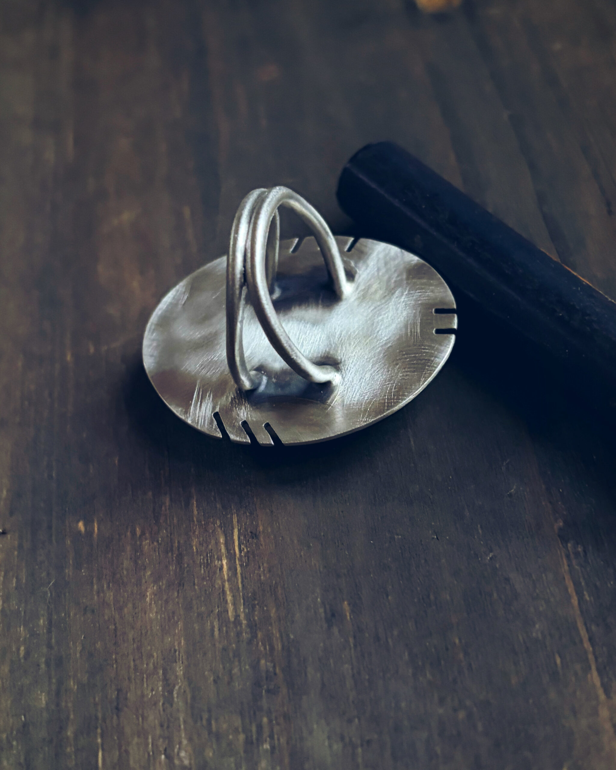 Round Malachite Sterling Silver Ring - Image 4