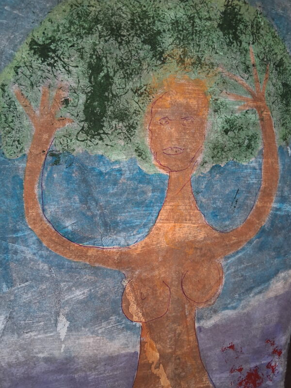 Tree Woman / Woman Tree (Two-Sided Veil Painting) – Ohmyeah