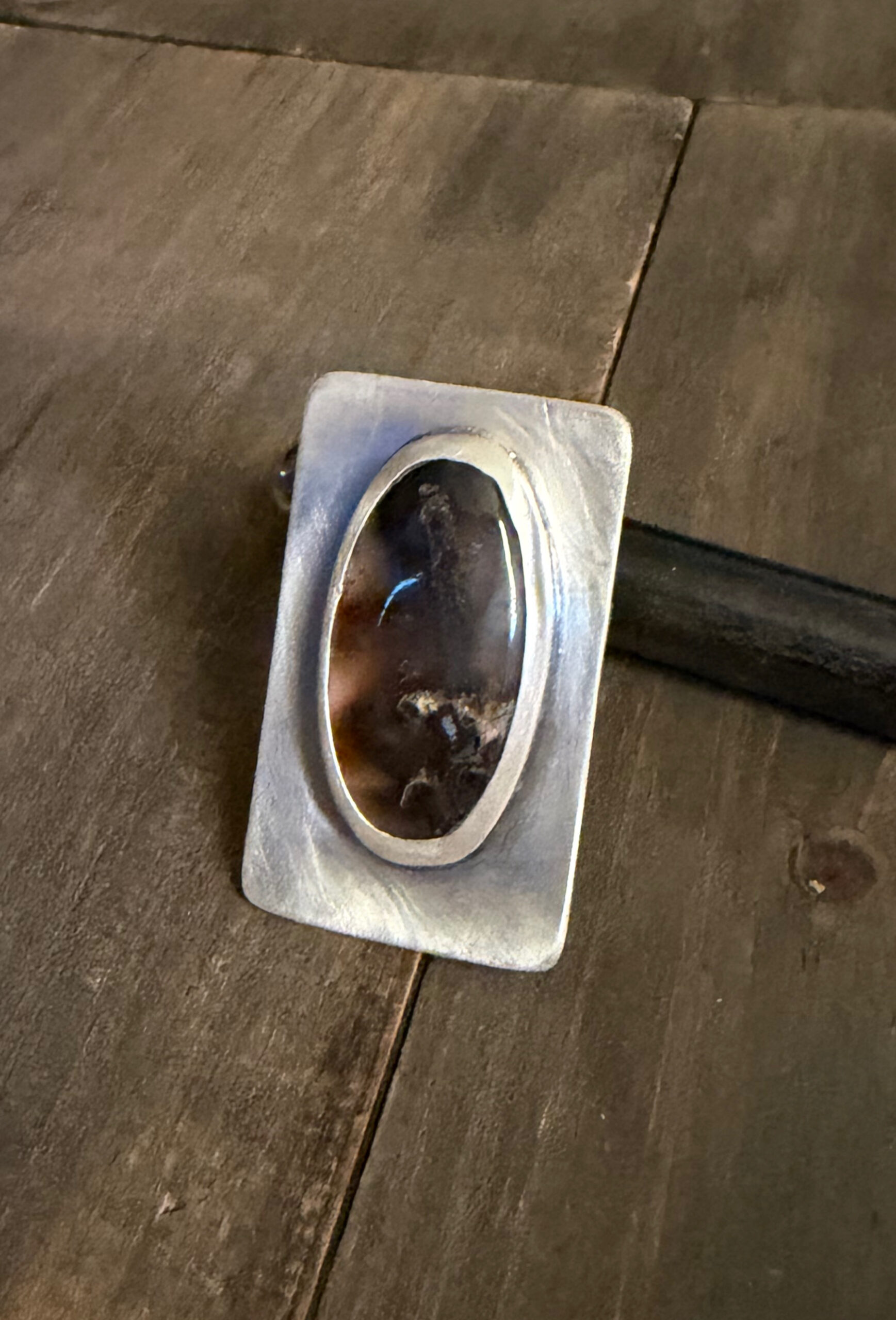 Square Agate Ring size 8 - Image 2