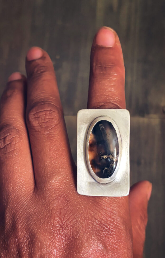Square Agate Ring size 8